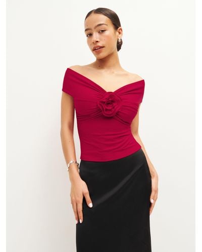 Reformation Emerald Knit Top - Red