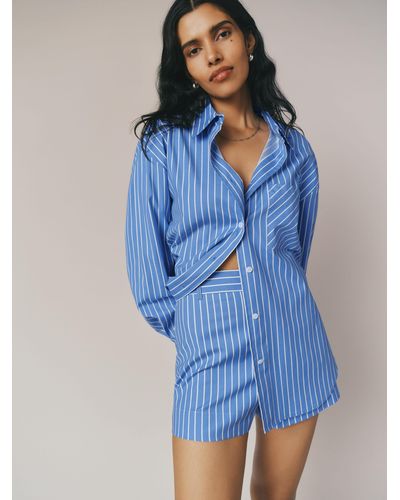 Reformation Will Oversized Shirt - Blue