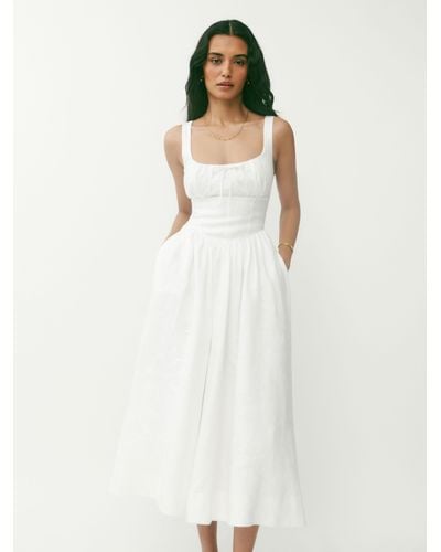 Reformation Petites Balia Linen Dress - White