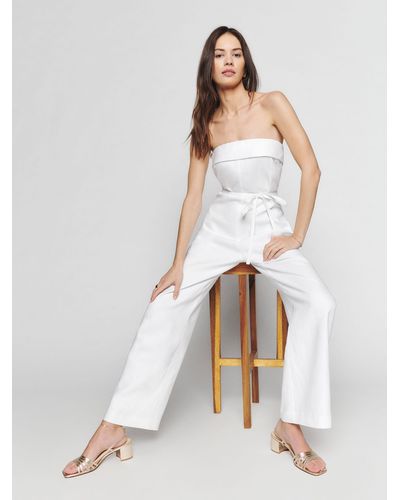 Reformation Taylor Linen Jumpsuit - White