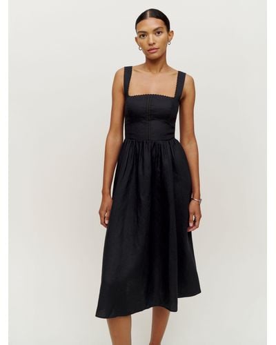 Reformation Tagliatelle Linen Dress - Black