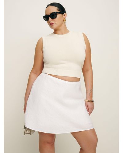 Reformation Brandy Linen Skirt Es - White