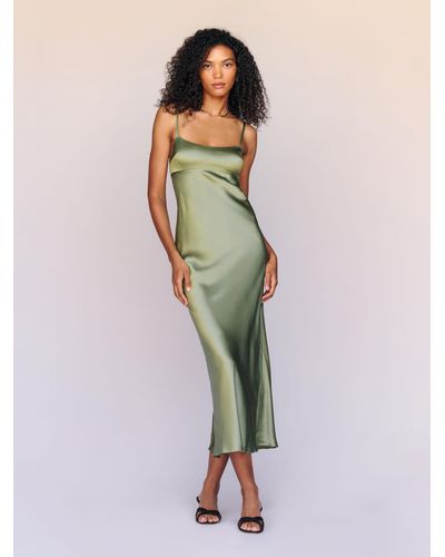Reformation Kailyn Silk Dress - Green
