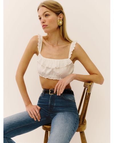 Reformation Romee Cropped Top - Blue