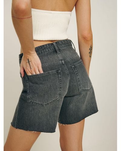 Reformation Raye Mid Rise Relaxed Jean Shorts - Gray