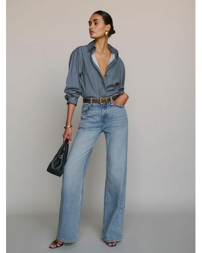 Reformation Palmer Lived-In Baggy Jeans - Blue
