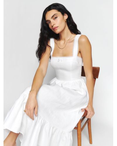 Reformation Rowen Linen Dress - White