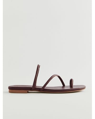 Reformation Ludo Toe Ring Strappy Flat Sandal - Brown
