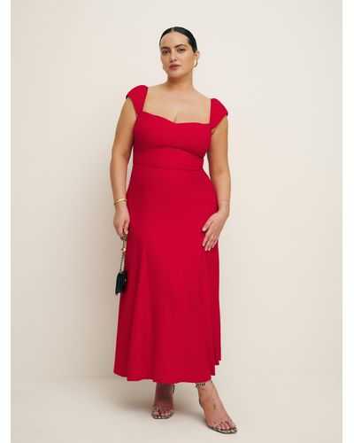 Reformation Bryson Dress Es - Red