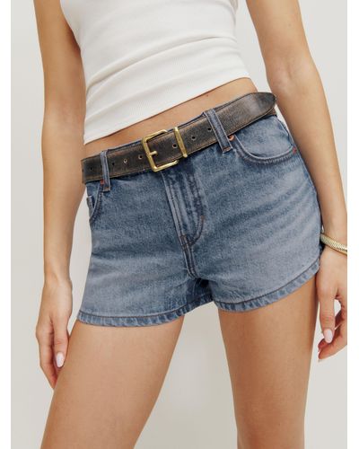 Reformation Annie Stretch Low Rise Jean Shorts - Blue