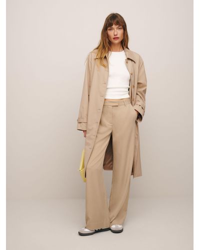 Reformation Carter Mid Rise Pant - Natural