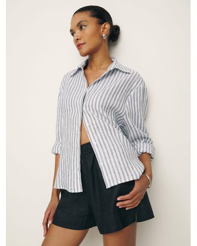 Reformation Andy Oversized Linen Shirt - White