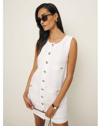 Reformation Tropez Linen Dress - White