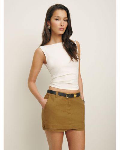 Reformation Parker Linen Skort - Natural