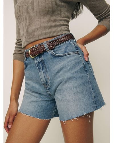 Reformation Wilder High Rise Relaxed Jean Shorts - Blue