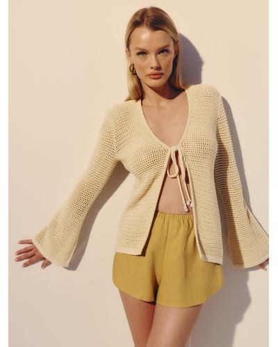 Reformation Calypso Open Knit Cardigan - Natural