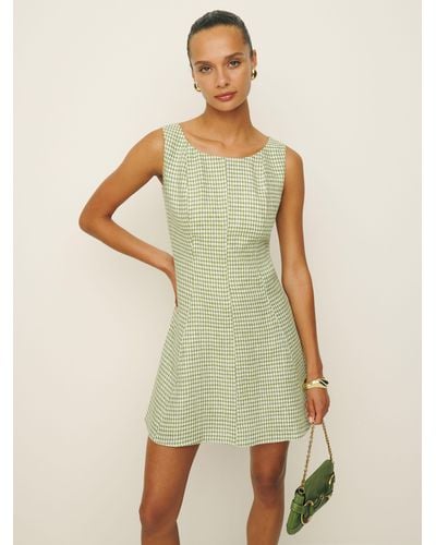 Reformation Amorette Linen Dress - Green