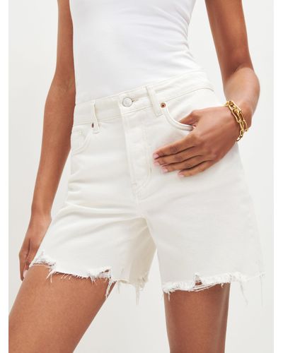 Reformation Raye Mid Rise Relaxed Jean Shorts - White