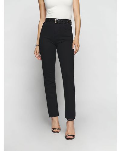 Reformation Liza Ultra High Rise Straight Jeans - Black