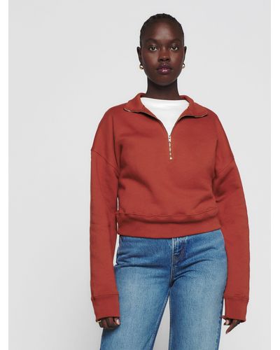 Reformation Marla Zip Sweatshirt in Natural Lyst