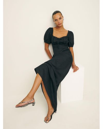Reformation Cherise Linen Dress - Black