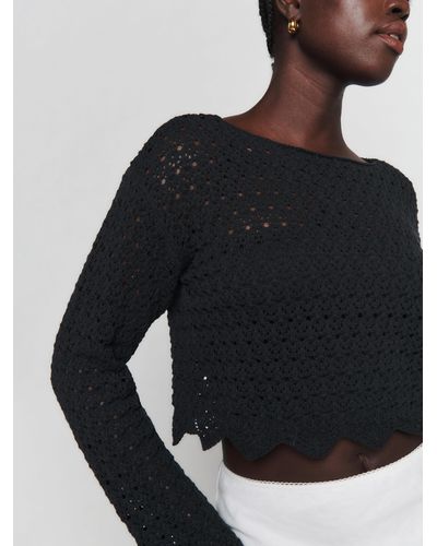 Reformation Osteria Open Back Sweater in Black | Lyst