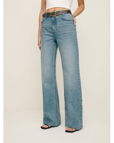 Reformation Cary Stretch High Rise Slouchy Wide Leg Jeans - Blue