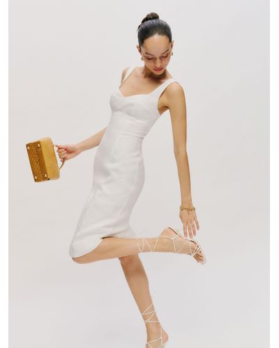 Reformation Thea Linen Dress - White