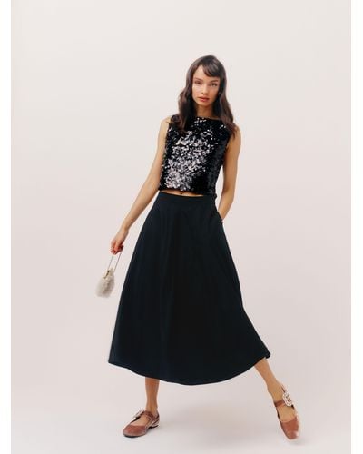 Reformation Maia Wool Skirt - Black