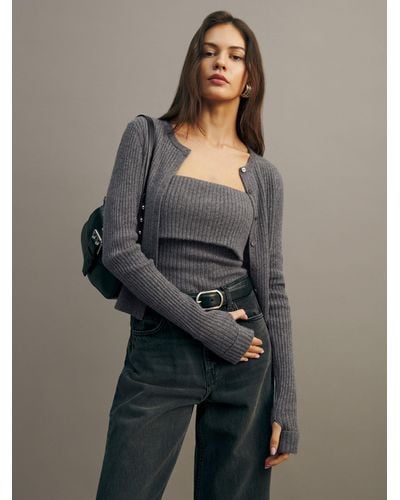 Reformation Quinn Cashmere Sweater Set - Gray