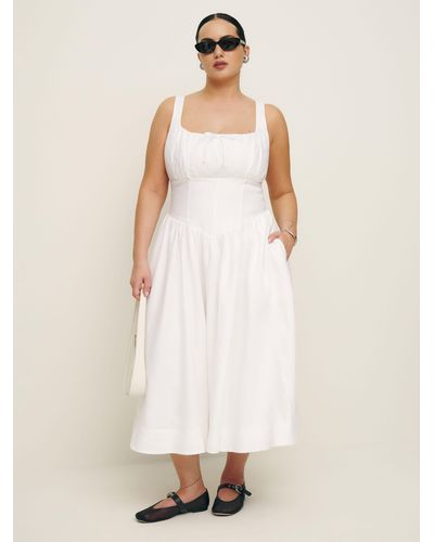 Reformation Balia Linen Dress Es - White