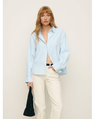 Reformation Andy Oversized Shirt - Blue
