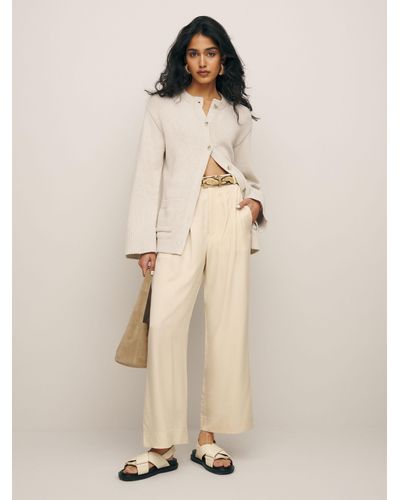 Reformation Mason Cropped Pant - Natural