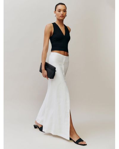 Reformation Andi Linen Skirt - White
