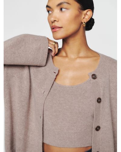 Reformation Ana Cashmere Tank And Cardi Set - Natural
