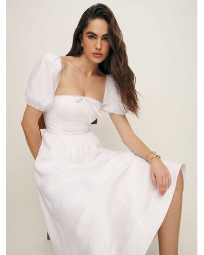Reformation Marella Linen Dress - Natural