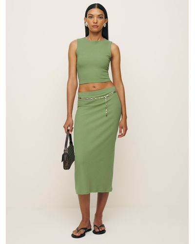 Reformation Hays Knit Two Piece - Green