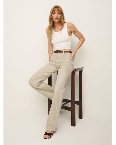 Reformation Val 90S Mid Rise Straight Jeans - Natural