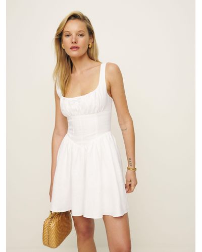 Reformation Daria Linen Dress - White