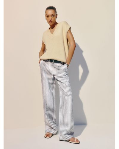 Reformation Carter Linen Mid Rise Pant - Natural