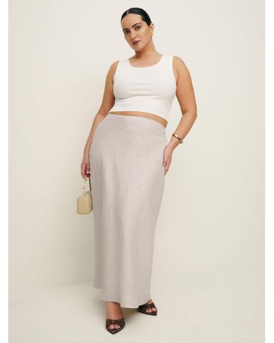 Reformation Layla Linen Skirt Es - Natural
