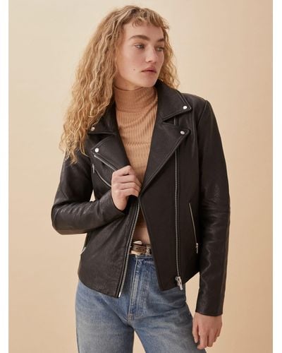 Reformation Veda Bad Leather Jacket - Black