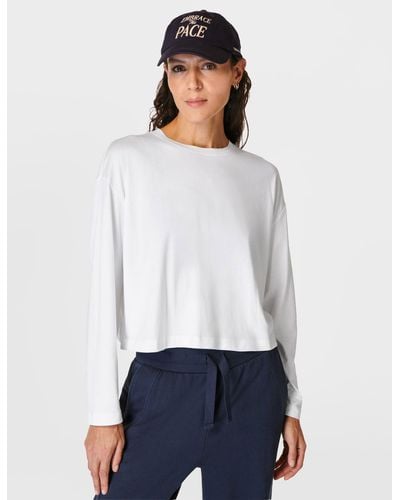 Sweaty Betty Essential Crop Long Sleeve T-shirt - White