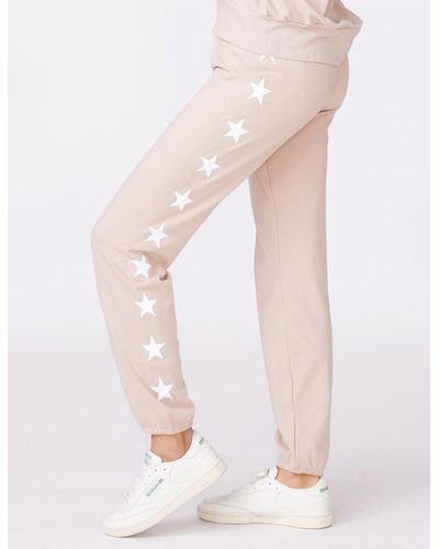 Monrow Supersoft Vintage Sweats With Printed Stars - Pink
