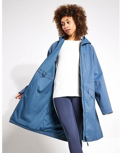 GOODMOVE Stormwear Waterproof Hooded Longline Parka - Blue