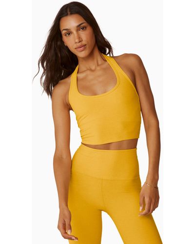 Beyond Yoga Spacedye Well Rounded Cropped Halter Tank - Yellow