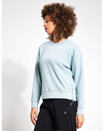 GOODMOVE Cotton Rich Mesh Panel Sweatshirt - Blue