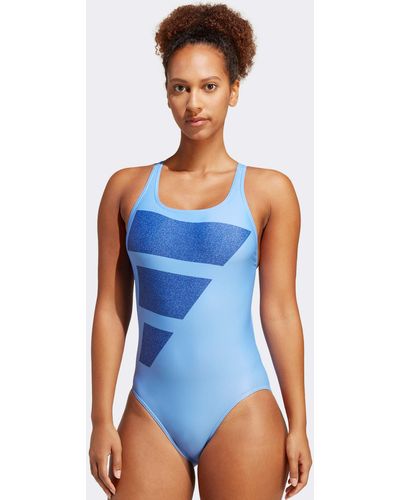 adidas Big Bars Graphic Swimsuit - Blue