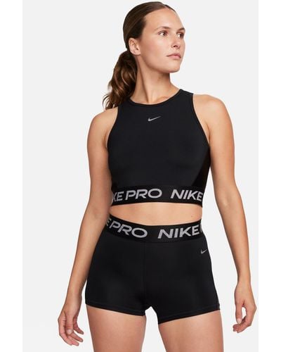 Nike Pro Dri-fit Cropped Tank Top 50% Recycled Polyester - Black