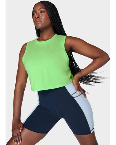 Sweaty Betty Breathe Easy Crop Muscle Vest - Green